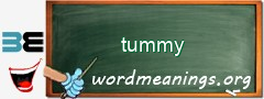 WordMeaning blackboard for tummy